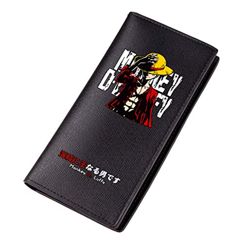 WANHONGYUE One Piece Portemonnaie Schwarz Kunstleder Geldbörse für Männer Brieftasche mit Anime-Druck 2 / B von WANHONGYUE