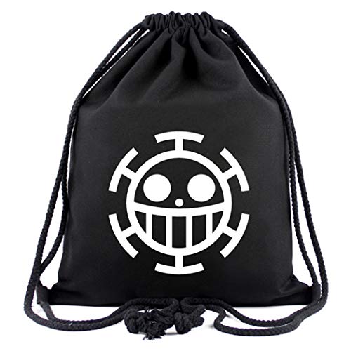 WANHONGYUE One Piece Trafalgar Law Anime Sporttasche Turnbeutel Training Tasche Gym Sack Drawstring Bag Schwarz-2 von WANHONGYUE