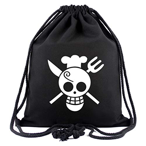 WANHONGYUE One Piece Vinsmoke Sanji Anime Sporttasche Turnbeutel Training Tasche Gym Sack Drawstring Bag Schwarz-17 von WANHONGYUE