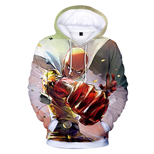 WANHONGYUE One Punch Man Anime Kapuzenpullover Sweatshirt Cosplay Kostüm 3D Druck Pullover Hoodie Sweater Top Mantel 1 M von WANHONGYUE