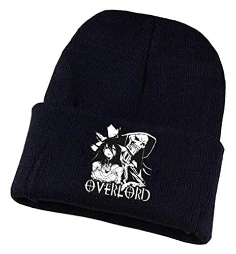 WANHONGYUE Overlord Anime Beanie Strickmütze für Damen und Herren Unisex Weiche Cuffed Plain Hat Warme Winter Mütze Skullcap Schwarz/4 von WANHONGYUE