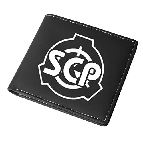 WANHONGYUE SCP Anime-Druck Geldbörse für Männer Portemonnaie Kunstleder Brieftasche Schwarz von WANHONGYUE