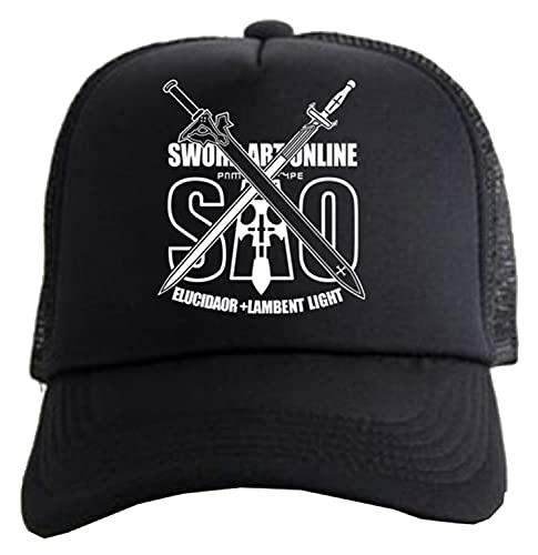 WANHONGYUE Sword Art Online SAO Anime Baseball Cap für Damen Herren Verstellbar Baseballkappe Trucker Mesh Cap Snapback Sonnenhut Mütze 1040/1 von WANHONGYUE