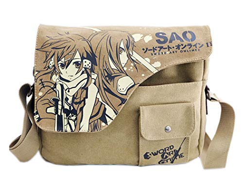 WANHONGYUE Sword Art Online SAO Anime Messenger Taschen Leinwand Umhängetasche Vintage Schultertasche Schulranzen Casual Taschen von WANHONGYUE