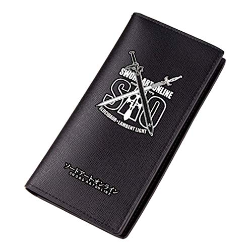 WANHONGYUE Sword Art Online SAO Portemonnaie Schwarz Kunstleder Geldbörse für Männer Brieftasche mit Anime-Druck 5 / B von WANHONGYUE