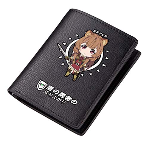 WANHONGYUE The Rising of The Shield Hero Portemonnaie Schwarz Kunstleder Geldbörse für Männer Brieftasche mit Anime-Druck 1 / A von WANHONGYUE