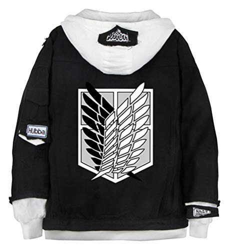 WANHONGYUE Anime Jeansjacke Hoodie Denim Jacket Unisex Kapuzenpullover Sweatshirt Mantel Schwarz/2-L von WANHONGYUE