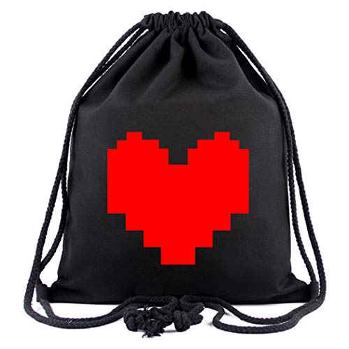 WANHONGYUE Undertale Game Sporttasche Turnbeutel Training Tasche Gym Sack Drawstring Bag Schwarz-1 von WANHONGYUE