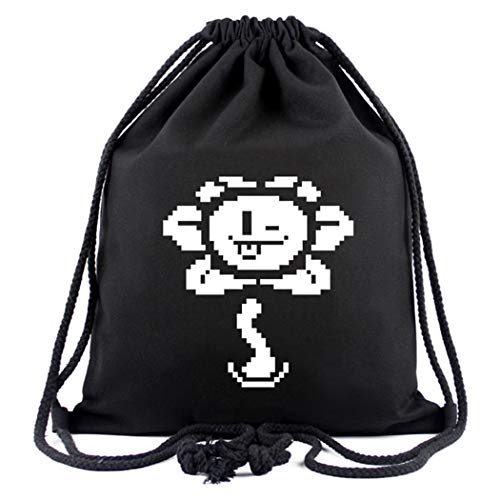 WANHONGYUE Undertale Game Sporttasche Turnbeutel Training Tasche Gym Sack Drawstring Bag Schwarz-4 von WANHONGYUE