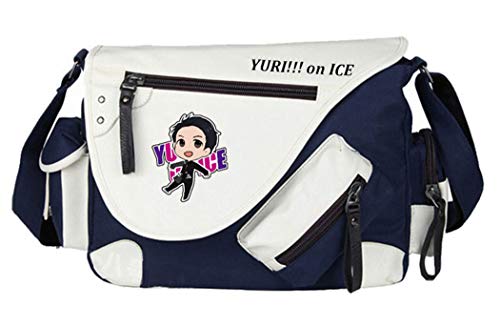 WANHONGYUE Yuri!!! on Ice Anime Messenger Bag Canvas Umhängetasche Kuriertasche Schultertasche für Reise Arbeit und Schule Blau / 2 von WANHONGYUE