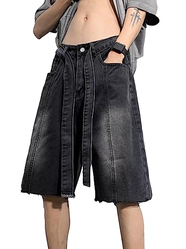 Baggy Jeans Shorts Herren Sommer Y2K Jeanshorts Hip Hop Denim Shorts Bermuda Shorts Vintage Streetwear Kurze Jeans von WANLAI