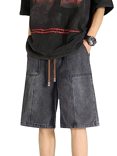 Baggy Jeans Shorts Y2K Herren Sommer Kurze Hose Jeans Hip Hop Denim Shorts Teenager Jungen Streetwear Shorts Cargoshorts von WANLAI