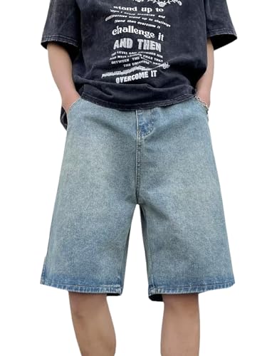 Baggy Jeans Shorts Y2k Herren Hip Hop Vintage Denim Shorts Teenager Jungen Streetwear Sommer Bermuda Jeanshorts von WANLAI