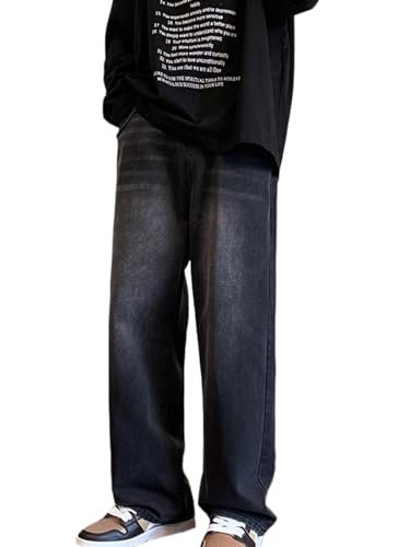 Herren Baggy Jeans Y2K Hip Hop Jeans Hosen Vintage Breites Bein Denim Hosen Teenager Jungen Skateboard Jeanshosen Streetwear von WANLAI