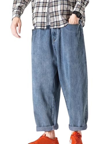 Herren Baggy Jeans Y2k Hip Hop Jeanshose Jungen Vintage Breite Jeans Streetwear Hip Hop Jeans Skateboard Hosen von WANLAI