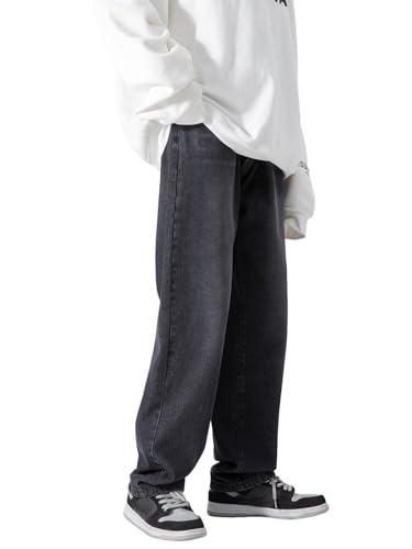 Herren Vintage Baggy Jeans Y2k Hip Hop Jeanshose Streetwear Jeans Teenager Jungen Straight Leg Classic Denim Pants von WANLAI