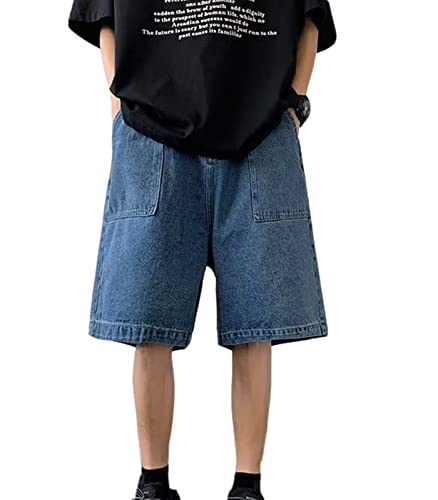 WANLAI Baggy Y2K Jeans Shorts für Herren Sommer Bermuda Shorts Vintage Hip Hip Jeanshorts Teenager Jungen Streetwear Cargo Shorts von WANLAI