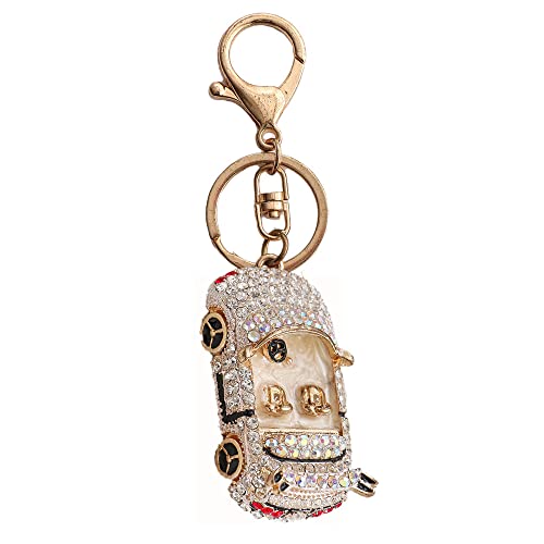 Sparkling Convertible Vehicle Strass Keychain, Car Keyring Pendant, weiß von WANLIAN