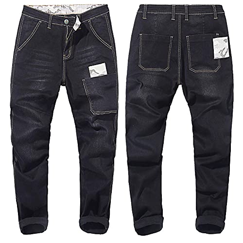 Herren Stretch Jeans Lose Hosen Übergrößen Herrenbekleidung Größe King -Black_9XL von WANMN