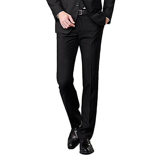 WANMN Hosen Herren Business Slim-Fit Hochzeitsanzüge Anzughosen Formelle Herren Lange Hosen-schwarz_38 von WANMN