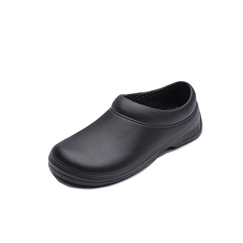 JIANYE Kochschuhe Arbeisschuhe Küche Ölbeständig und rutschfest Wasserdicht Sicherheitsschuhe Unisex Schwarz 41 von WANPUL