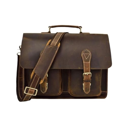 WANQIAN Echtes Leder Handtaschen Aktentaschen Herren Laptop Taschen Messenger Schulter Taschen Computer Tragetaschen von WANQIAN