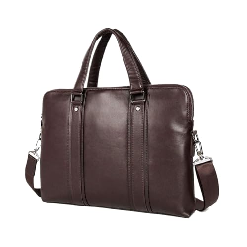 WANQIAN Herren Aktentaschen Laptoptaschen Echtes Leder Messenger Schultertaschen Tragetaschen Computer Handtaschen(Brown) von WANQIAN