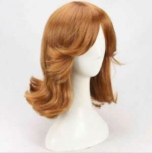 Anime Cosplay Land Princess Daisy 35cm short Wavy Brown Wig+Cap von WANSHI