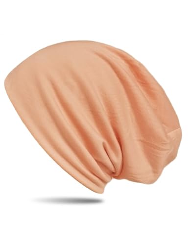 WANSSY® Damen Herren Unisex Uni Farbe Beanie Fashion ohne Muster Einheitshröße Kopfbedeckung (Apricot) von WANSSY