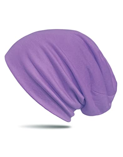 WANSSY® Damen Herren Unisex Uni Farbe Beanie Fashion ohne Muster Einheitshröße Kopfbedeckung Schutz vor der Sonne (Quarzviolett) von WANSSY