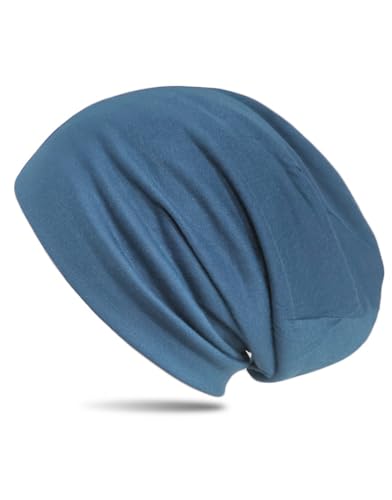 WANSSY® Damen Herren Unisex Uni Farbe Beanie Fashion ohne Muster Einheitshröße Kopfbedeckung (Seablue) von WANSSY