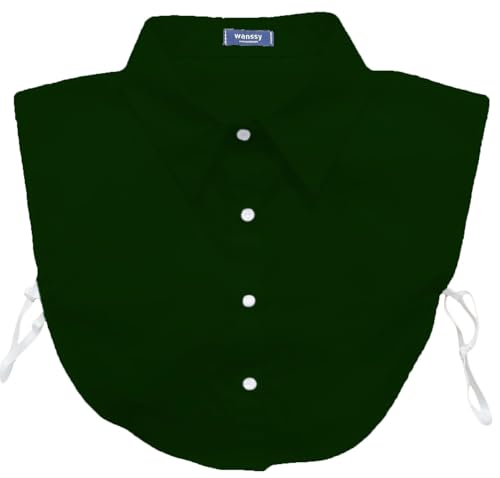 WANSSY® Krageneinsatz Damen Kragen Blusenkragen Spitze Perle Strass weiß oder schwarz (Grün-BW102) von WANSSY