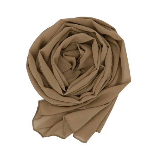WANSSY® moderner Chiffonschal lang Schal Stola Tuch für Freizeit Hochzeit Abendkleid in verschiedenen Farben Größe L (Walnuss) von WANSSY