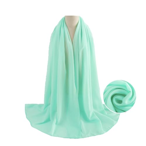 WANSSY® moderner Chiffonschal lang Schal Stola Tuch für Hochzeit Abendkleid in verschiedenen Farben Größe XXL (Minz) von WANSSY