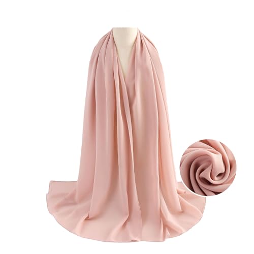 WANSSY® moderner Chiffonschal lang Schal Stola Tuch für Hochzeit Abendkleid in verschiedenen Größen Farben (Altrosa XXL) von WANSSY
