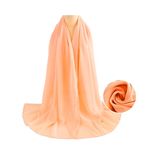 WANSSY® moderner Chiffonschal lang Schal Stola Tuch für Hochzeit Abendkleid in verschiedenen Farben Größe XXL (Apricot) von WANSSY