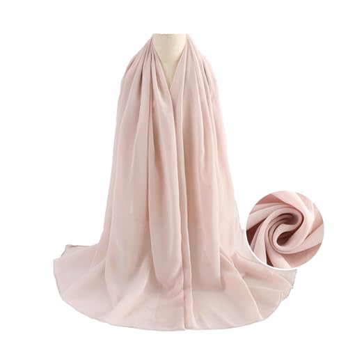 WANSSY® moderner Chiffonschal lang Schal Stola Tuch für Hochzeit Abendkleid in verschiedenen Größen Farben (Hellrosa XXL) von WANSSY