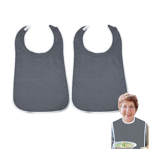 2 Stück Lätzchen Für Erwachsene,Schlabberlatz Für Erwachsene,Kleiderschutz Mit erwachsene,Wiederverwendbar Verstellbares Halstuch,Schmutzabweisend,Geeignet Für Männer Und Frauen Ältere Kleidung Schutz von WANTUSHUI
