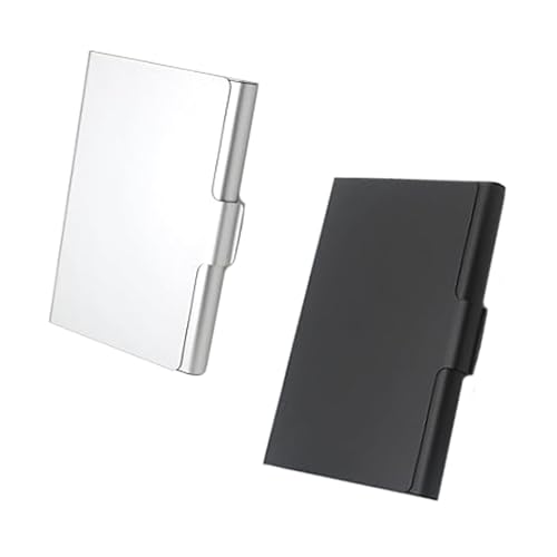 2 Stück Visitenkartenetui, Visitenkarten Aufbewahrung, Cardholder Herren, Kartenetui Metall Visitenkarten, Etui Visitenkarten, Visitenkarten Aus Edelstahl, Visitenkartenhalter Tür (Silber und Schwarz) 2 Stück Visitenkartenetui, Visitenkarten Aufbewahrung, Cardholder Herren, Kartenetui Metall Visitenkarten, Etui Visitenkarten, Visitenkarten Aus Edelstahl, Visitenkartenhalter Tür (Silber und Schwarz) von WANTUSHUI