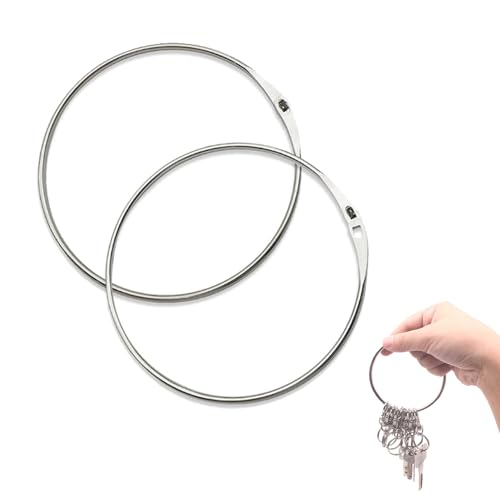 2 Stück Warenring Schlüsselring Groß mit Schnellverschluss,Metallringe Schlüsselring Groß 150mm, Starker Metallring zum Befestigen von Schlüsseln,Duschvorhängen,Kleiderbügeln & DIY Bastelbedarf von WANTUSHUI