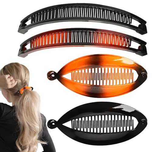 4 Stück Banana Clip DüNnes Haar Hair Haarspangen Damen Haarschmuck Haaraccessoires Damen Clips Bananenspange Haare Gold Flache Haarspangenhaar Kamm Haarklammern Haarspange Haarklammer Schwarz Dickes 4 Stück Banana Clip DüNnes Haar Hair Haarspangen Damen Haarschmuck Haaraccessoires Damen Clips Bananenspange Haare Gold Flache Haarspangenhaar Kamm Haarklammern Haarspange Haarklammer Schwarz Dickes von WANTUSHUI