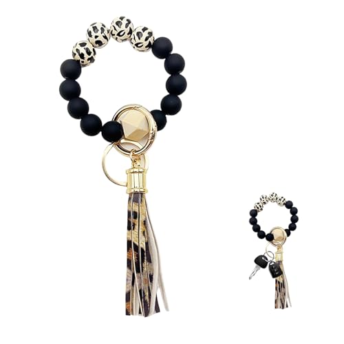 Schlüsselanhänger Damen Armband,Taschen Anhänger,Leopardenmuster Autoschlüssel Zubehör Schlüssel,Autoschlüsselanhänger,Stilvoll Taschenanhänger,Geeignet Für Männer Und Frauen Armbänder Taschen Zubehör von WANTUSHUI