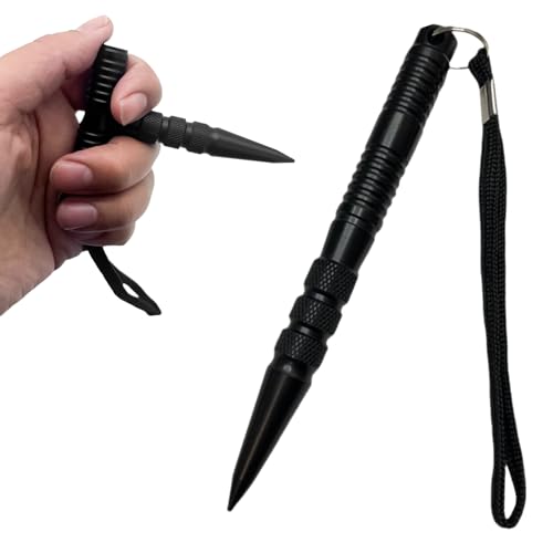 Selbstverteidigungs Waffen Legal,Tactical Pen Defense Keychain,Kubotan Selbstverteidigung Schlüsselanhänger Selbstverteidigung Frauen,Verteidigungs Waffen für Frauen Selbstschutz LTactical Pen(Schwarz von WANTUSHUI