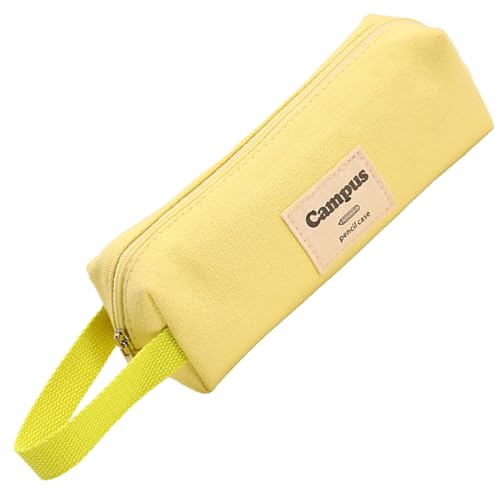 WANTUSHUI Federmäppchen Jungen,Kawaii Etui Stifte Mäppchen Aesthetic,Cord-Stoff Pencil Case,Federtasche Erwachsene,Premium Mäpchen,Federmappe Jungen,Schul Sachen Clean Girl,Uni Essentials (Gelb) von WANTUSHUI