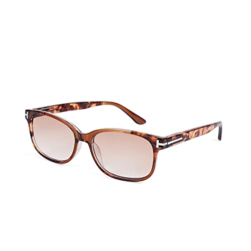 WANWAN Vintage Quadratische Sonnenbrille Lesebrille für Damen Herren Leser mit Federscharnieren, leopard von WANWAN