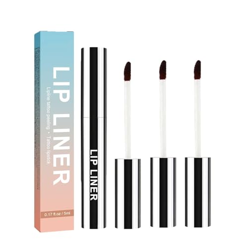 Detachable Lip Liner, 3Pcs Peel Off Lip Liner Tattoo, Lip Stain Peel Off, Long Lasting, Waterproof, Transfer-proof, Highly Pigmented Color, for All Skin Types (3 Color) von WANWEN