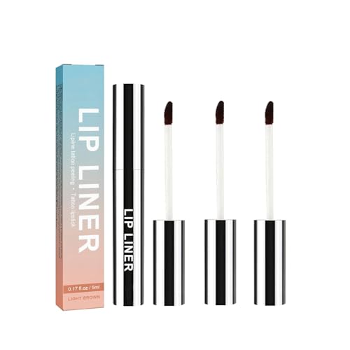 Detachable Lip Liner, 3Pcs Peel Off Lip Liner Tattoo, Lip Stain Peel Off, Long Lasting, Waterproof, Transfer-proof, Highly Pigmented Color, for All Skin Types (Light Brown) von WANWEN