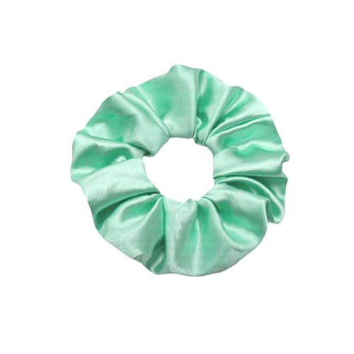 WANYI 1 Stück Haargummi Damen Satin Scrunchies Elastische Haargummis Sanfte Modisch Scrunchie Haarband Pferdeschwanzhalter Haarschmuck für Damen Frauen Mädchen（Hellgrün） von WANYI