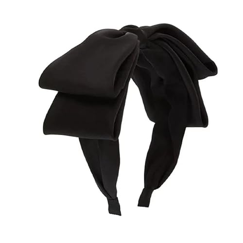 WANYI 1 Stück Haarreif Schwarz mit Schleife Doppelschicht Breit Haarreifen Damen Stirnbänder Haarreif mit Knoten Mode Headband Haarschmuck Haar Accessoire für Mädchen Frauen Party von WANYI