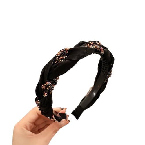 WANYI 1 Stück Haarreifen Damen Glitzer Haarreif Headband mit Zähne Kamm Rutschfeste Haarbänder Haarschmuck Haar Accessoire für Mädchen Party(15) von WANYI